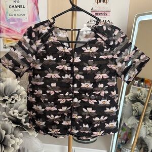 Floral Black Blouse